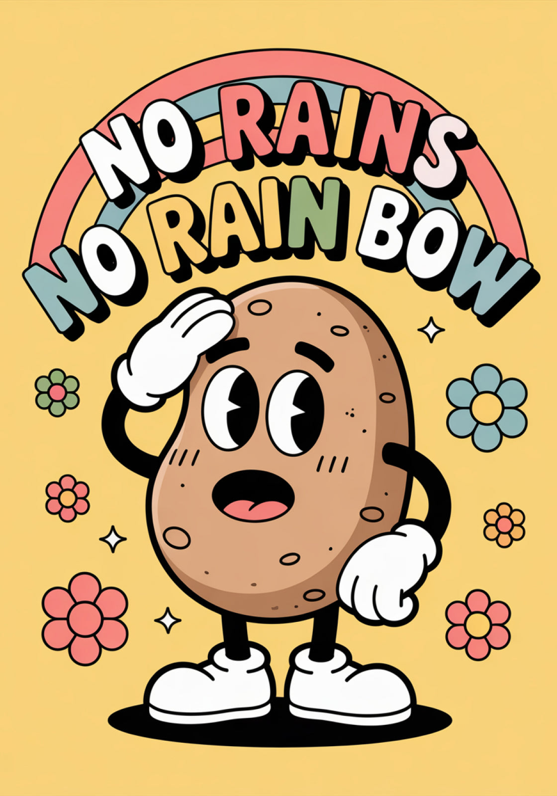 Plakat  Motywacyjny Afirmacja Retro Vintage Do Salonu No Rains