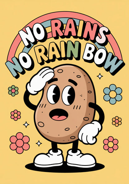 Plakat  Motywacyjny Afirmacja Retro Vintage Do Salonu No Rains