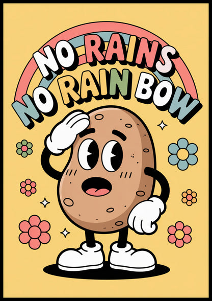 Plakat  Motywacyjny Afirmacja Retro Vintage Do Salonu No Rains