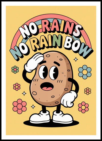 Plakat  Motywacyjny Afirmacja Retro Vintage Do Salonu No Rains