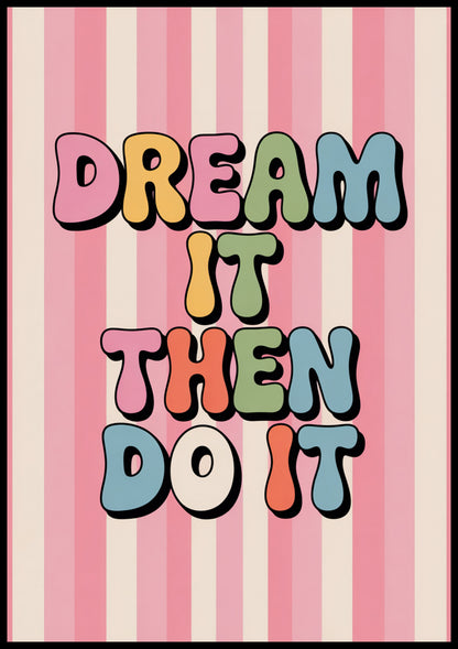 Plakat  Motywacyjny Afirmacja Retro Vintage Do Salonu  Dream It