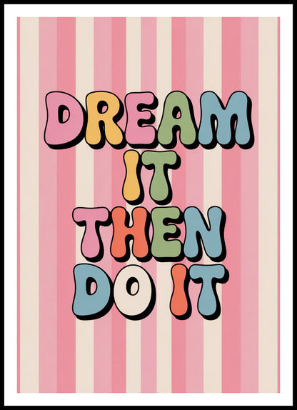 Plakat  Motywacyjny Afirmacja Retro Vintage Do Salonu  Dream It