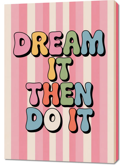 Obraz  Motywacyjny Afirmacja Retro Vintage Do Salonu  Dream It