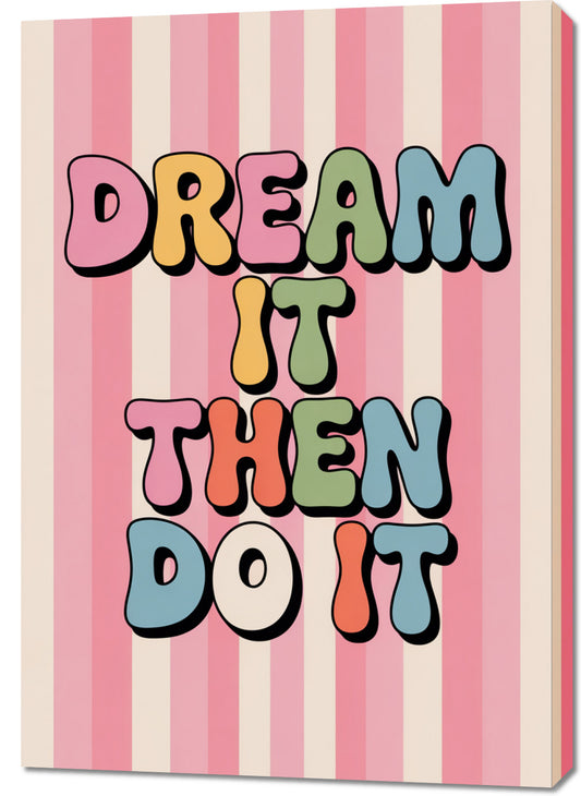 Obraz  Motywacyjny Afirmacja Retro Vintage Do Salonu  Dream It