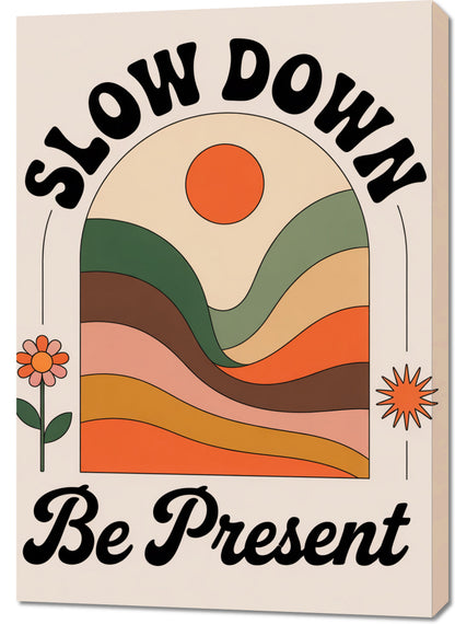 Obraz   Motywacyjny Afirmacja Retro Vintage Do Salonu  Slow Down
