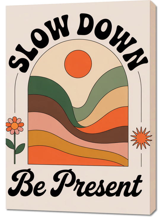 Obraz   Motywacyjny Afirmacja Retro Vintage Do Salonu  Slow Down