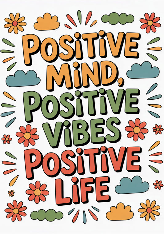 Plakat  Motywacyjny Afirmacja Retro Vintage Do Salonu  Positive