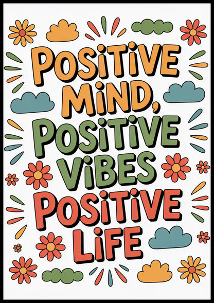 Plakat  Motywacyjny Afirmacja Retro Vintage Do Salonu  Positive