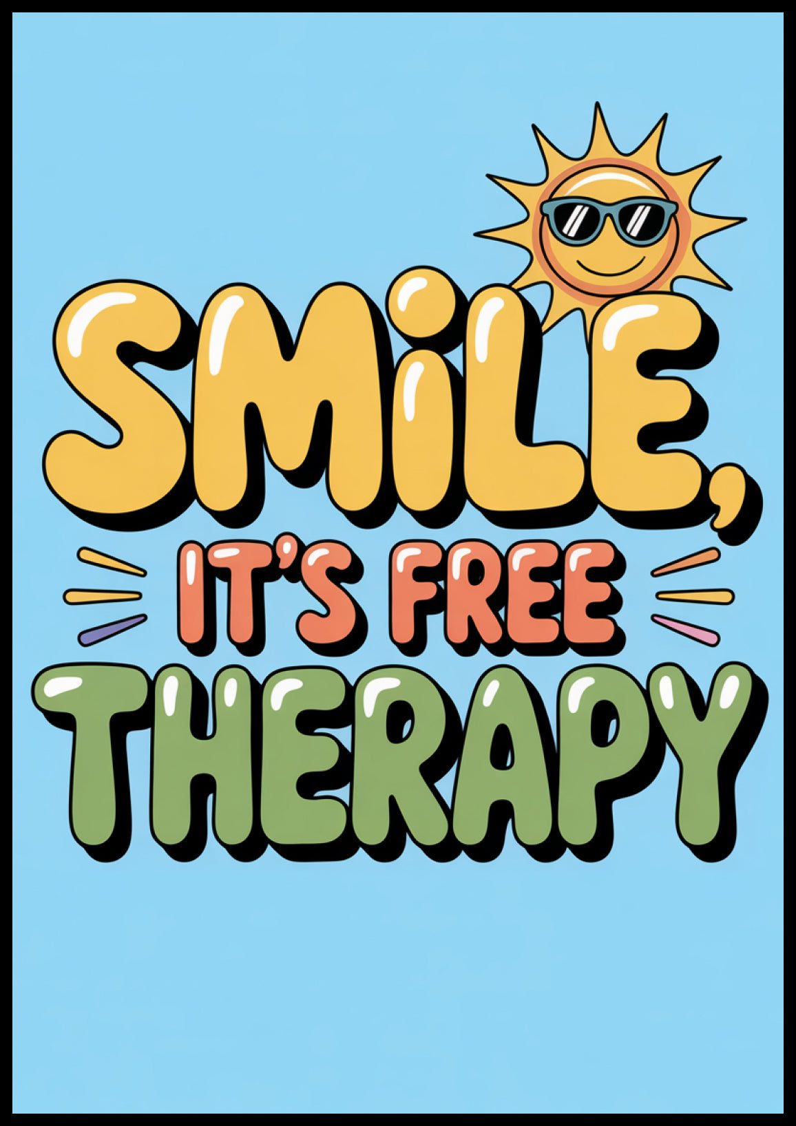 Plakat  Motywacyjny Afirmacja Retro Vintage Do Salonu  Smile