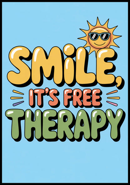 Plakat  Motywacyjny Afirmacja Retro Vintage Do Salonu  Smile