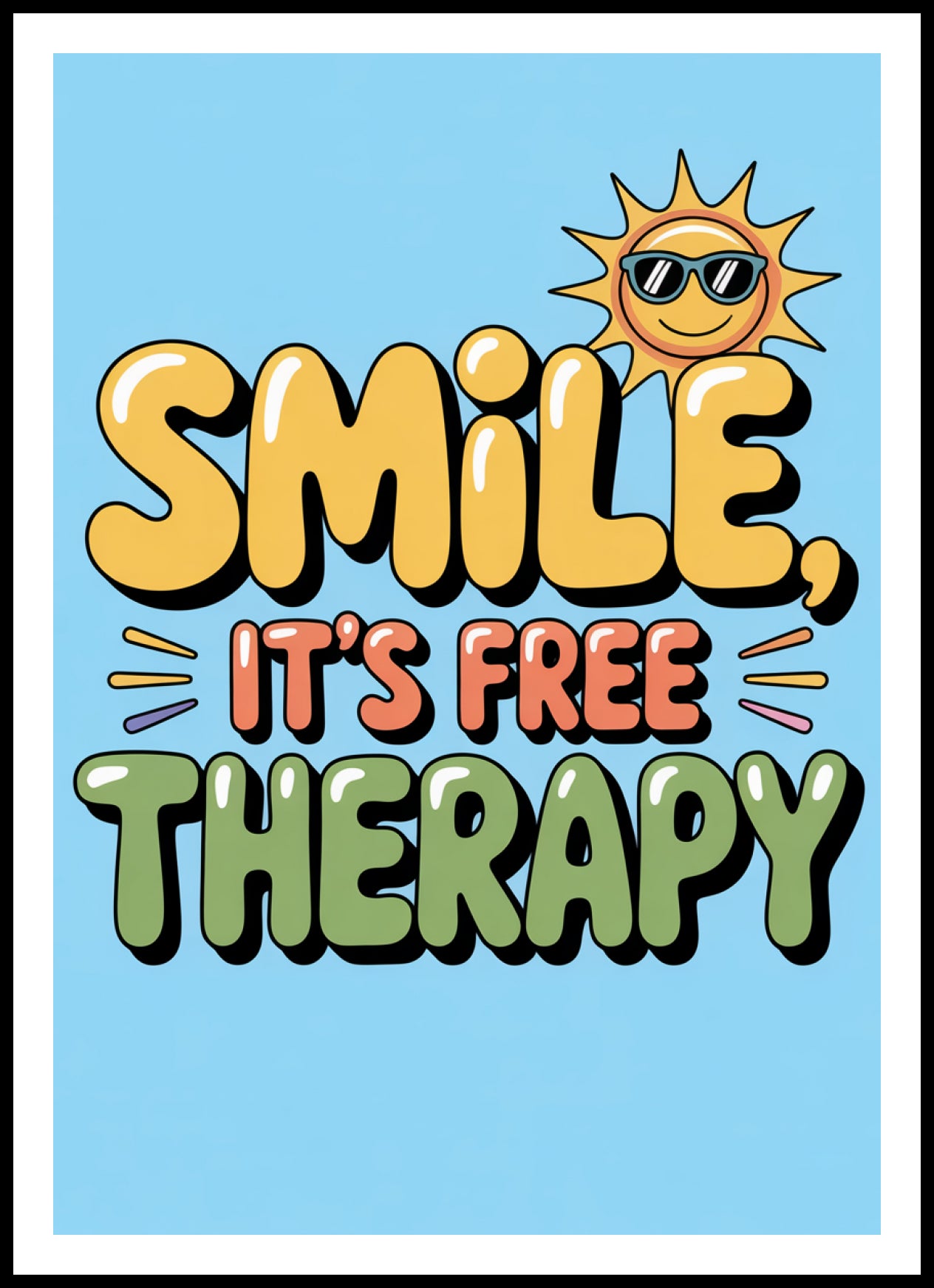 Plakat  Motywacyjny Afirmacja Retro Vintage Do Salonu  Smile