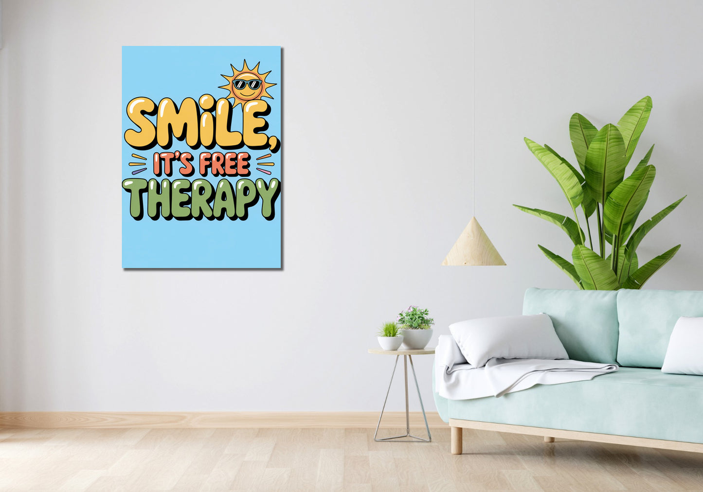 Obraz  Motywacyjny Afirmacja Retro Vintage Do Salonu  Smile