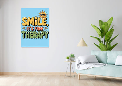 Obraz  Motywacyjny Afirmacja Retro Vintage Do Salonu  Smile
