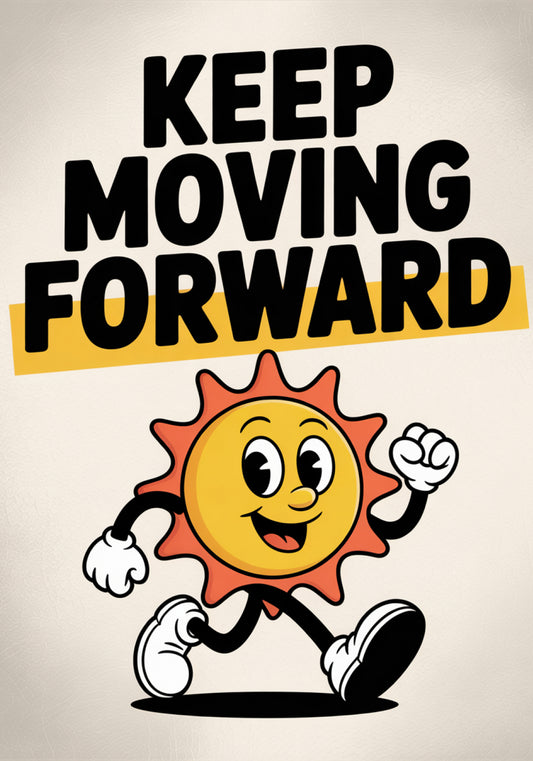 Plakat  Motywacyjny Afirmacja Retro Vintage Do Salonu  Keep Moving