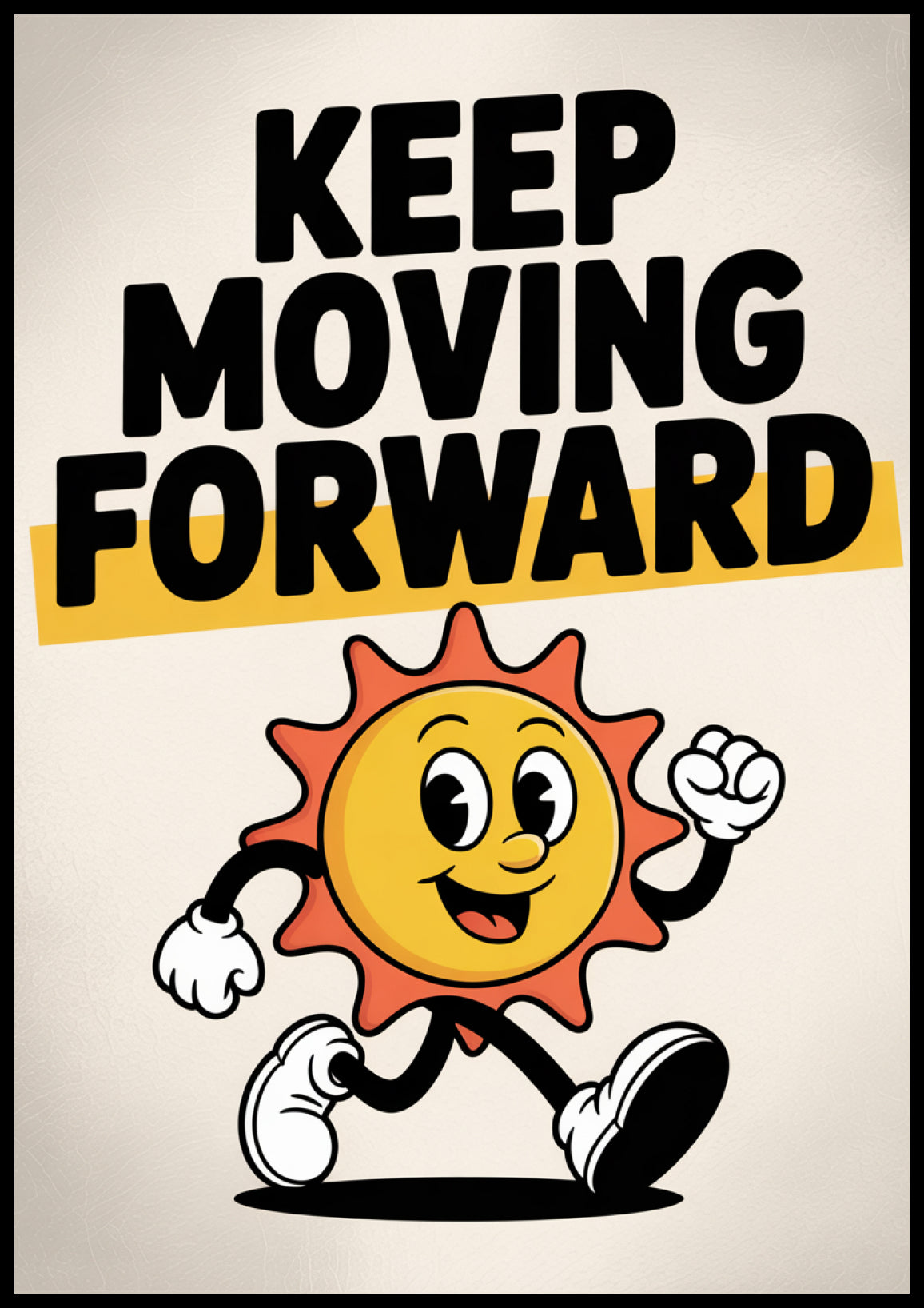Plakat  Motywacyjny Afirmacja Retro Vintage Do Salonu  Keep Moving