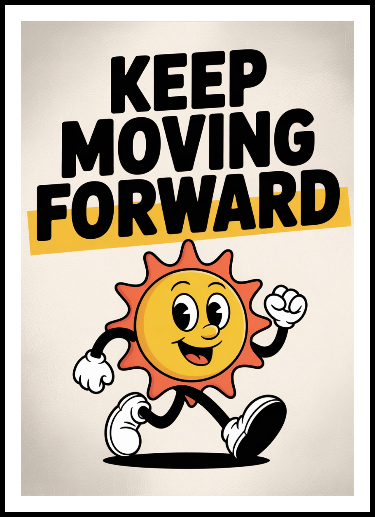 Plakat  Motywacyjny Afirmacja Retro Vintage Do Salonu  Keep Moving