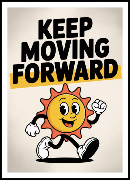 Plakat  Motywacyjny Afirmacja Retro Vintage Do Salonu  Keep Moving