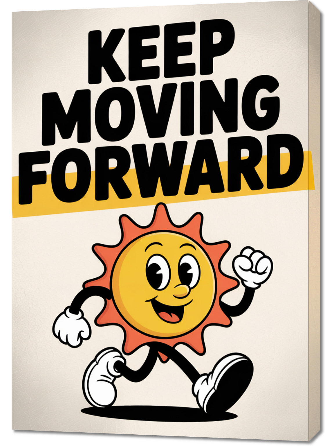 Obraz  Motywacyjny Afirmacja Retro Vintage Do Salonu  Keep Moving