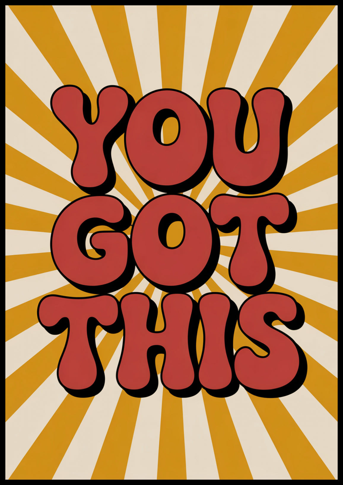 Plakat  Motywacyjny Afirmacja Retro Vintage Do Salonu You Got This