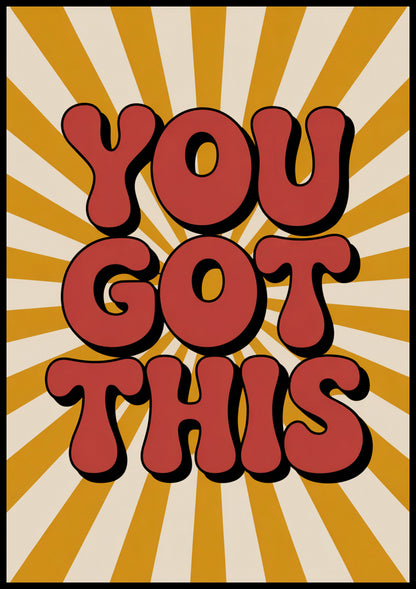 Plakat  Motywacyjny Afirmacja Retro Vintage Do Salonu You Got This