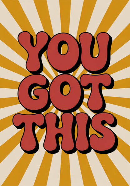 Plakat  Motywacyjny Afirmacja Retro Vintage Do Salonu You Got This