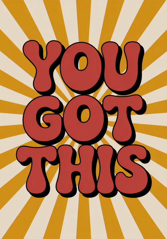 Plakat  Motywacyjny Afirmacja Retro Vintage Do Salonu You Got This