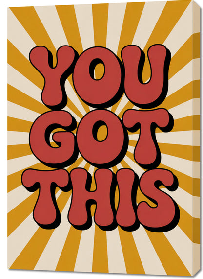 Obraz  Motywacyjny Afirmacja Retro Vintage Do Salonu You Got This