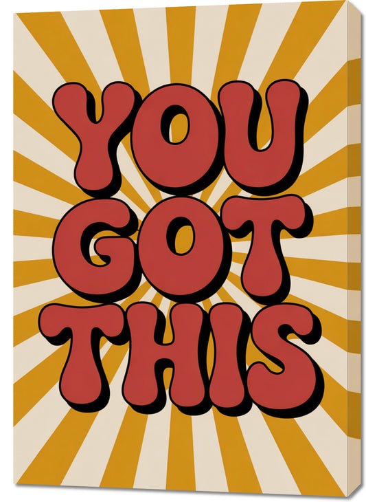 Obraz  Motywacyjny Afirmacja Retro Vintage Do Salonu You Got This