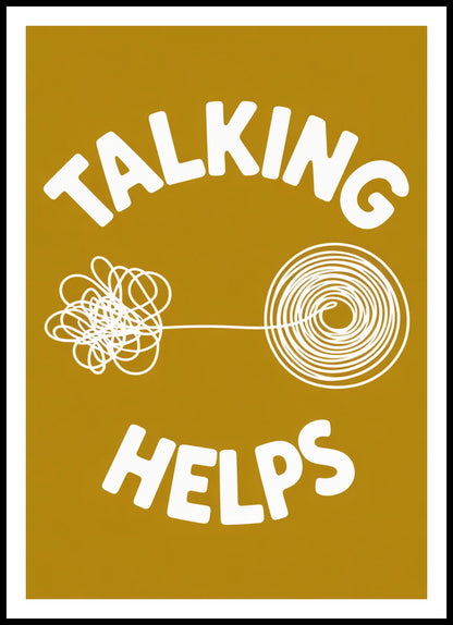Plakat  Obraz  Motywacyjny Afirmacja Retro Vintage Do Salonu  Talking Helps