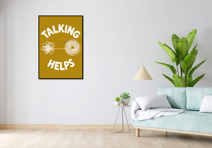 Plakat  Obraz  Motywacyjny Afirmacja Retro Vintage Do Salonu  Talking Helps