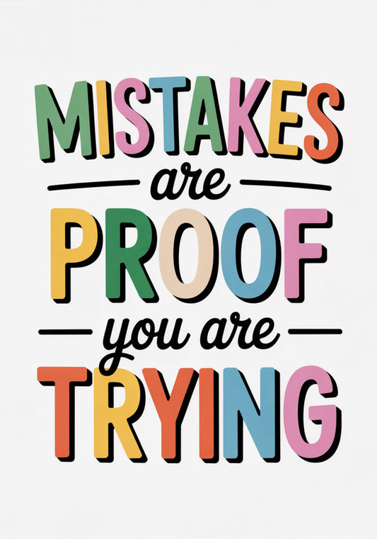Plakat  Motywacyjny Afirmacja Retro Vintage Do Salonu Mistakes