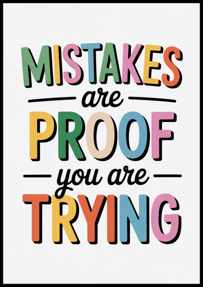 Plakat  Motywacyjny Afirmacja Retro Vintage Do Salonu Mistakes