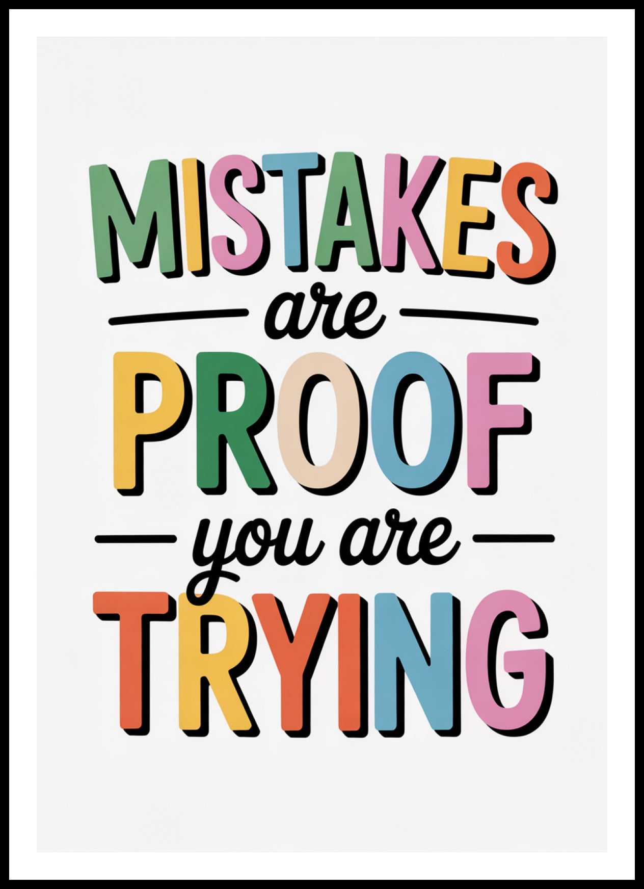 Plakat  Motywacyjny Afirmacja Retro Vintage Do Salonu Mistakes