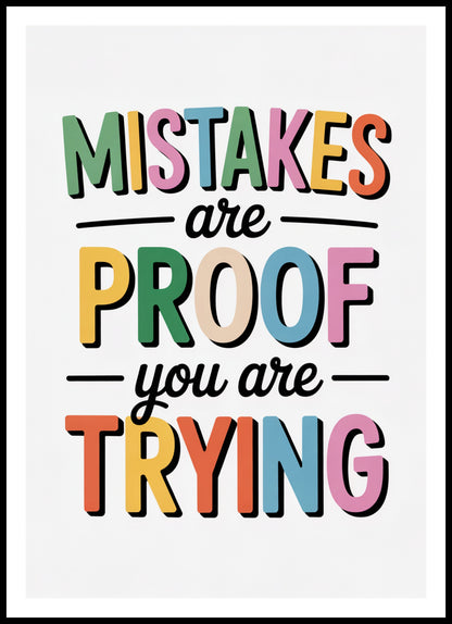 Plakat  Motywacyjny Afirmacja Retro Vintage Do Salonu Mistakes