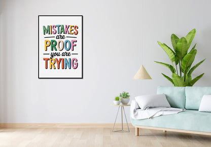 Plakat  Motywacyjny Afirmacja Retro Vintage Do Salonu Mistakes