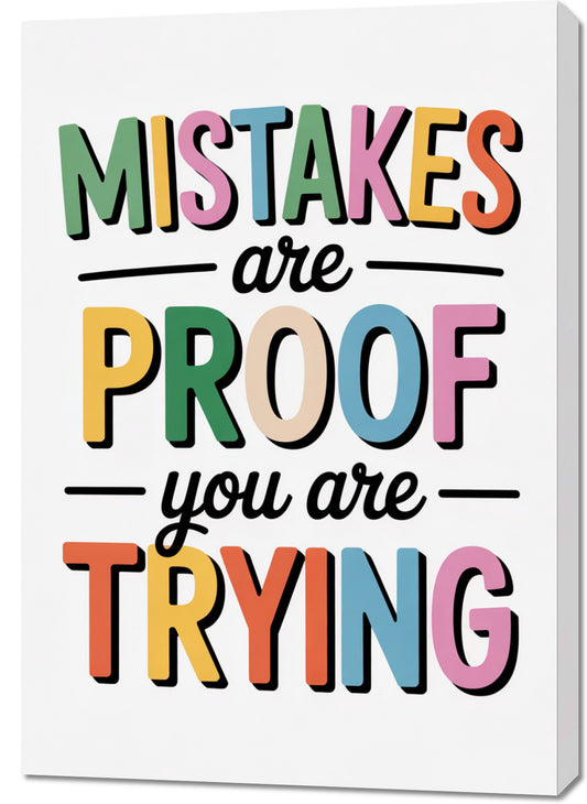 Obraz  Motywacyjny Afirmacja Retro Vintage Do Salonu Mistakes