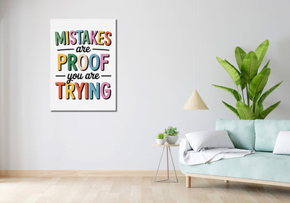 Obraz  Motywacyjny Afirmacja Retro Vintage Do Salonu Mistakes