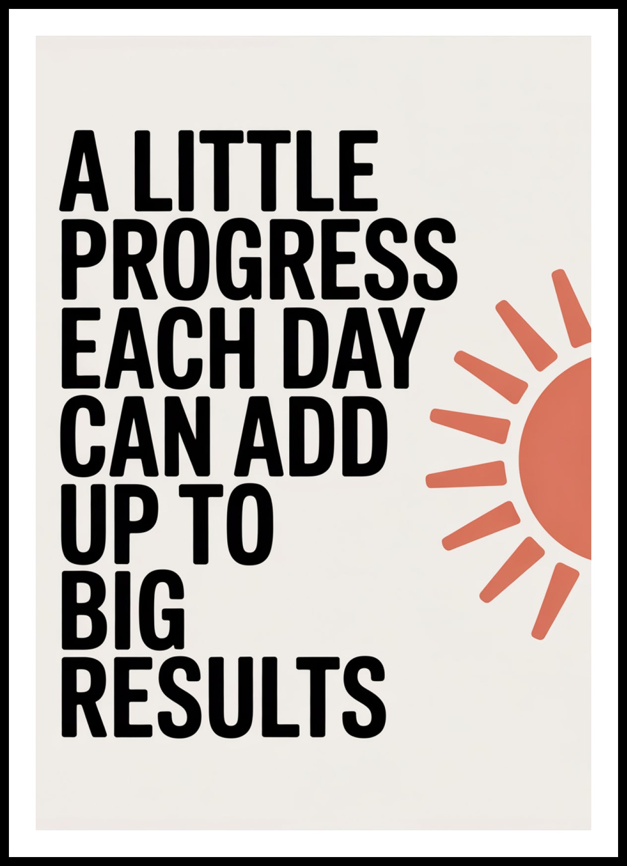 Plakat  Motywacyjny Afirmacja Retro Vintage Do Salonu Little Progress