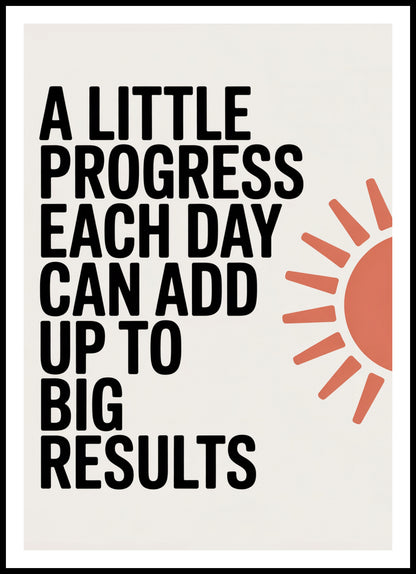Plakat  Motywacyjny Afirmacja Retro Vintage Do Salonu Little Progress