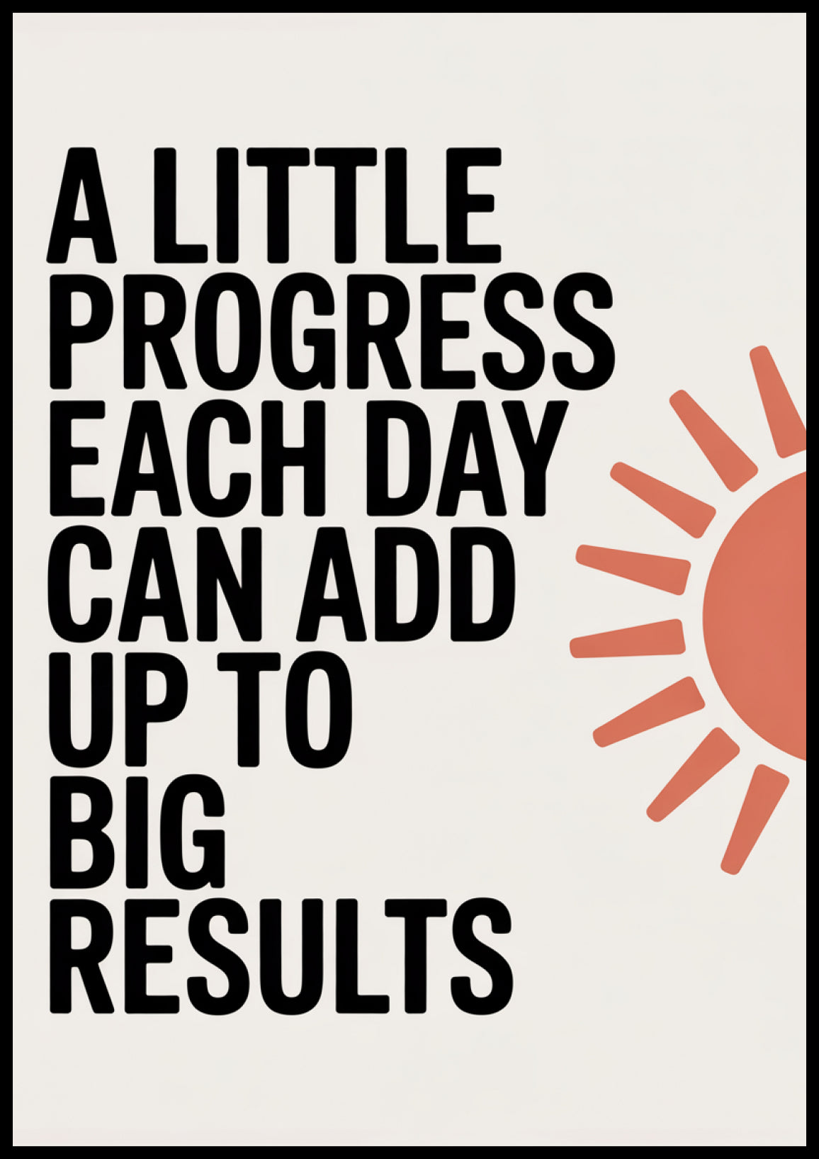 Plakat  Motywacyjny Afirmacja Retro Vintage Do Salonu Little Progress