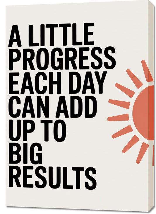 Obraz  Motywacyjny Afirmacja Retro Vintage Do Salonu Little Progress