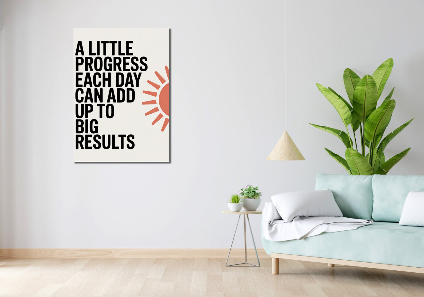 Obraz  Motywacyjny Afirmacja Retro Vintage Do Salonu Little Progress