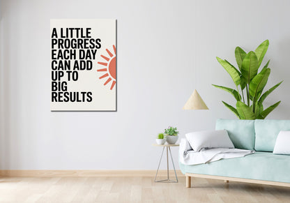 Obraz  Motywacyjny Afirmacja Retro Vintage Do Salonu Little Progress