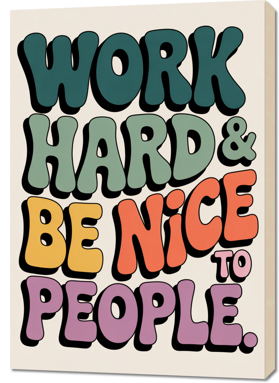 Obraz  Motywacyjny Afirmacja Retro Vintage Do Salonu Work Hard