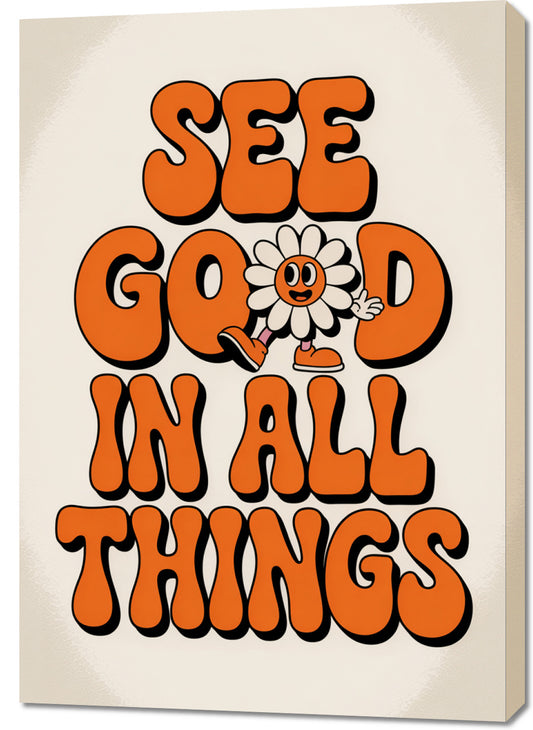 Obraz  Motywacyjny Afirmacja Retro Vintage Do Salonu See Good