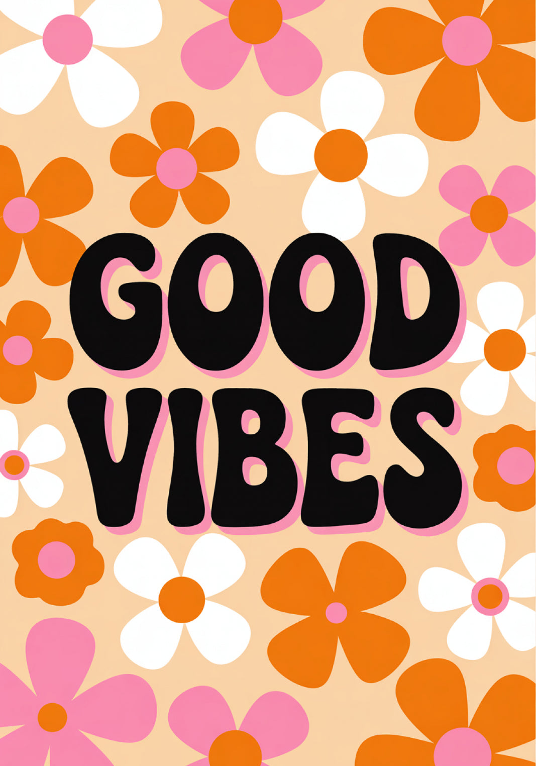 Plakat  Motywacyjny Afirmacja Retro Vintage Do Salonu Good Vibes