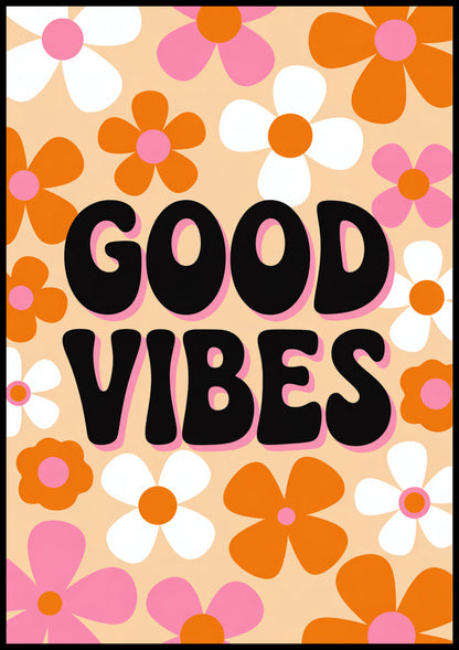 Plakat  Motywacyjny Afirmacja Retro Vintage Do Salonu Good Vibes