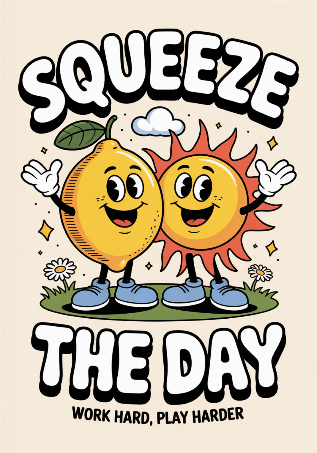 Plakat  Motywacyjny Afirmacja Retro Vintage Do Salonu Squeeze