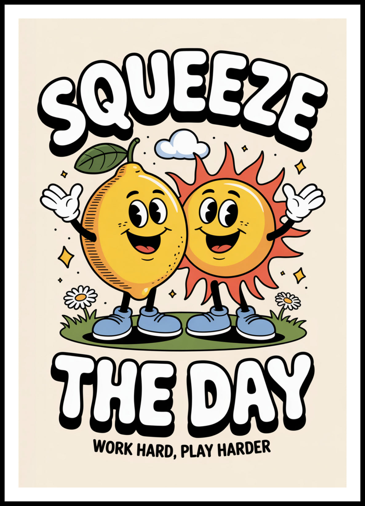 Plakat  Motywacyjny Afirmacja Retro Vintage Do Salonu Squeeze