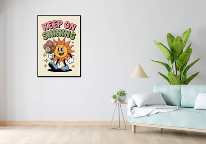 Plakat  Motywacyjny Afirmacja Retro Vintage Do Salonu  Keep On